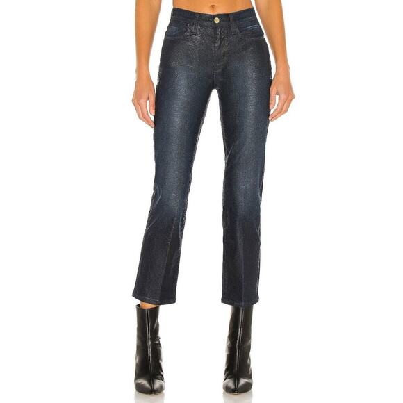 Frame Le High Straight Jeans Lizard Coated Size 24 - Picture 1 of 7